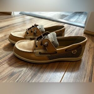 Tan and Brown Sperry Boat Shoes